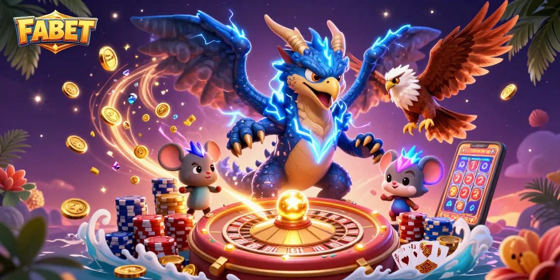 Experience thrilling wins at FABET with captivating casino elements and dynamic characters.