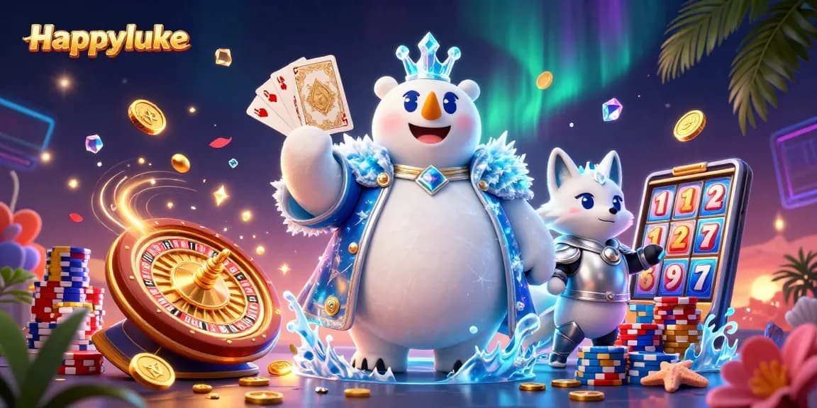 Win big with Happyluke’s exciting slots, featuring glittering gems and lively gaming elements.
