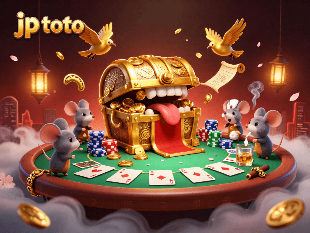 Engage in jp toto classic lottery gaming featuring vibrant poker scene and adventurer mice.