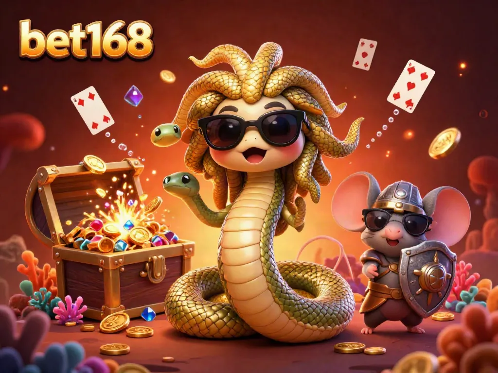 Experience the excitement of bet168 with dynamic gameplay featuring Medusa, treasure, and casino elements.