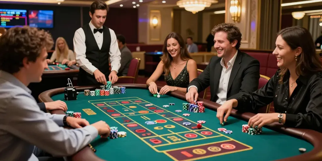 Engaging roulette game at FC88 casino showcasing excitement and luxury.