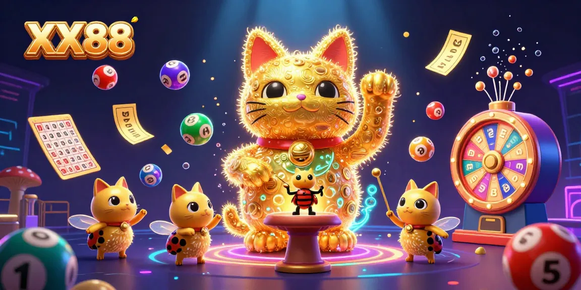 Engage in thrilling gameplay with XX88 at a vibrant casino scene showcasing dynamic lottery elements.