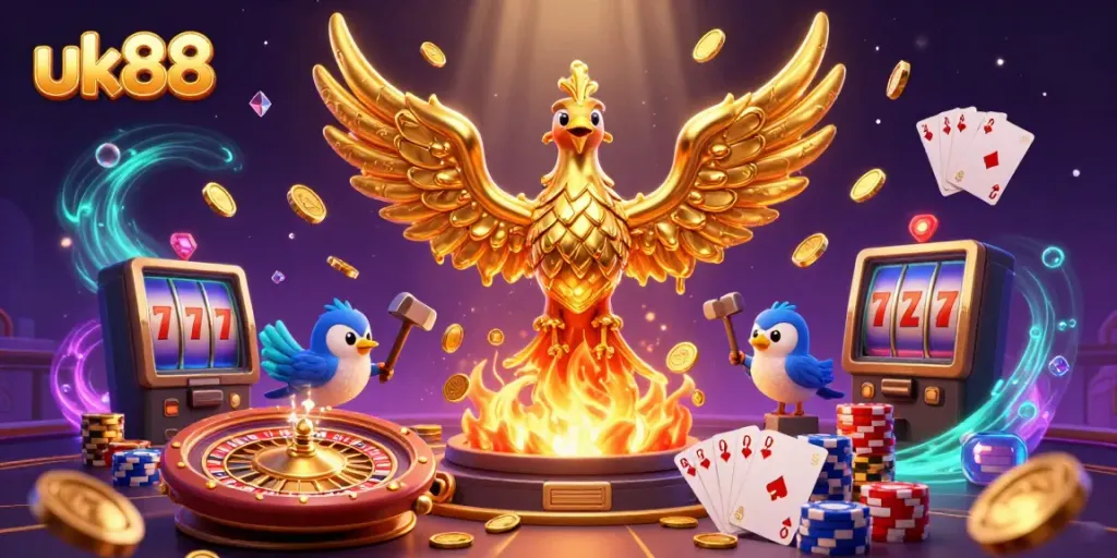 Experience thrilling online gameplay with uk88, where golden phoenixes and casino treasures come alive.
