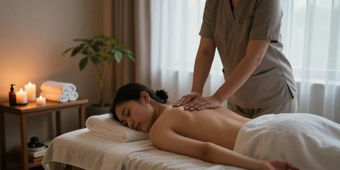 Experience a soothing 안산출장마사지 in a tranquil spa setting with calming elements for relaxation.