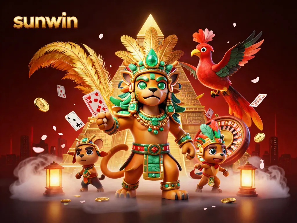 Experience thrilling gaming action with sunwin, featuring vibrant casino elements and dynamic characters.