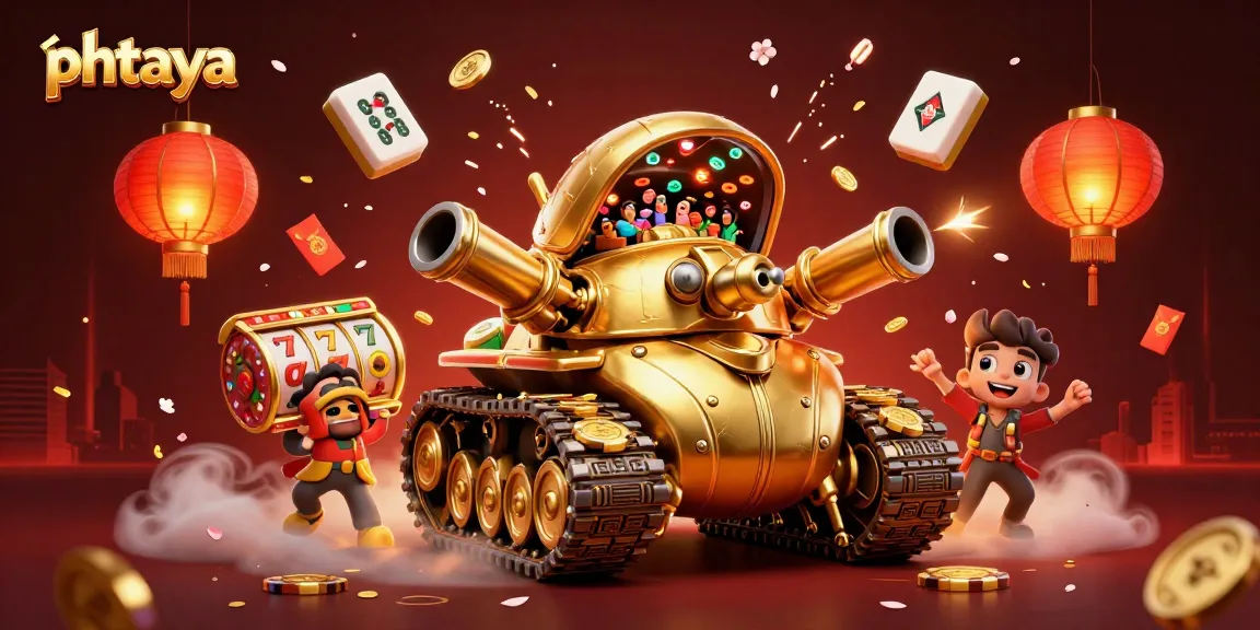 Phtaya reveals a vibrant casino scene with golden beetle tank, slots, and festive decorations in action.
