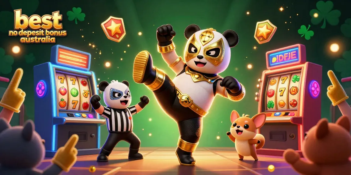 Score big with the best no deposit bonus australia through exciting slot games, featuring vibrant characters and casino elements.